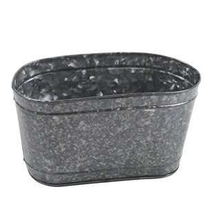 Hot Selling Galvanized Metal Planter <b>Container</b> Oval Shape Durable Outdoor Garden Flower Pot for Plants Handmade Flower Planters - Product Image 4