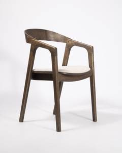 Modern Solid Teak Wood <b>Dining</b> <b>Chair</b> Scandinavian Contemporary Arm <b>Chair</b> Upholstered Seat Restaurant Hotel Furniture - Product Image 1