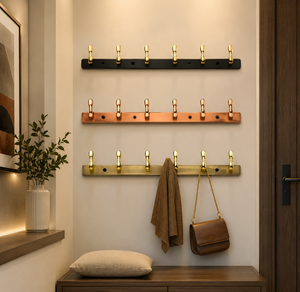 Colgador de pared de aleación de zinc al por mayor con 5 ganchos dobles, ecológico, duradero, fácil instalación, para hotel y villa, PVD - Product Image 4