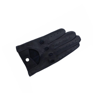 Guantes de Carreras Clásicos de Cuero Negro – Diseño Compatible con Pantalla Táctil Inteligente – Prenda de Cuero Genuino Perforado Profesional - Product Image 5