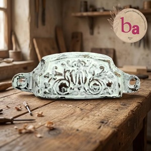 Ba Industrial Cast Iron Adjustable Cabinet Handle Rectangle Floral Design Durable Workshop Furniture Drawer Dresser Living Room - Product Image 1