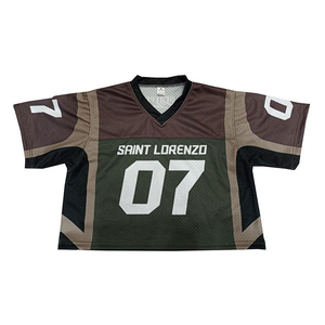 Maillot de sport respirant à manches courtes sublimé, personnalisable avec nom et numéro de joueur, pour football et football américain, coupe oversize – Grande Vente - Product Image 1