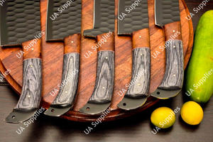 Ensemble de couteaux de cuisine professionnels en acier inoxydable extra-affûté avec revêtement en oxyde, personnalisables OEM/ODM, vente en gros, manche en bois - Product Image 6