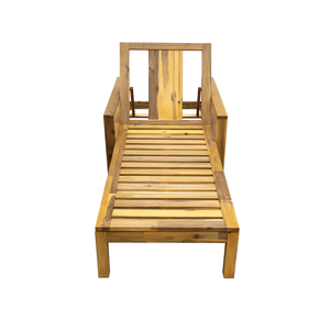 Chaise longue à dossier réglable en bois d'acacia U_Style pour les jardins, les terrasses et la piscine-Chaise longue d'extérieur - Product Image 6
