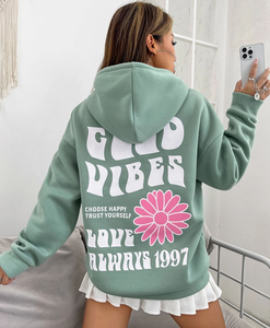 Sweat à capuche imprimé personnalisé pour les femmes vente en gros de pulls athlétiques et décontractés pour femmes ensembles deux pièces sweats et sweats à capuche pour femmes - Product Image 5