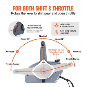 Centralina di controllo remoto fuoribordo Evinrude Johnson 5006180, a montaggio laterale, per motori marini e acceleratore barca - Product Image 3