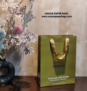 Premium Branded Paper <b>Bags</b> with Durable Ribbon Handles for Salons Cosmetics Boutiques and Event Packaging - Product Image 1