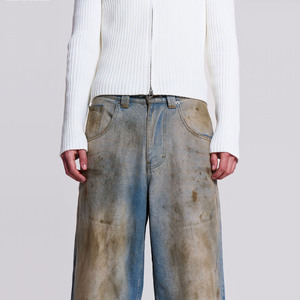 Wholesale High Quality Men's 100% Cotton for & Stonewashed High Waist Straight Fit Summer Casual <b>Jeans</b> OEM Service - Product Image 4