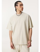 Ensemble de survêtement unisexe en coton 2026, manches courtes, col rond, coupe ample, couleur unie, short à cordon de serrage, respirant, décontracté, pour l'été