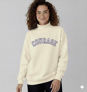 Sweat-shirt oversize réversible en coton pour femme avec logo personnalisé sur le devant, col montant, écologique - Product Image 5