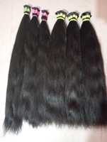 Rambut India Virgin Remy Super Double Drawn dalam Bentuk Bundel 70% Warna Alami 23"-26" 100g Lurus Bergelombang Bebas Kusut