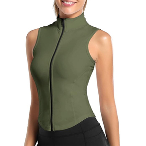 <b>Women</b> Sleeveless Athletic Tank <b>Top</b> Shirts Full <b>Zip</b> Up Tshirt for Yoga Running Fitness Exercise - Product Image 2