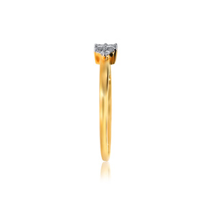 Anillo de flor con diamantes brillantes, banda de oro amarillo macizo de 14 quilates, delicado diseño de pétalos, joyería de moda para mujer - Product Image 4