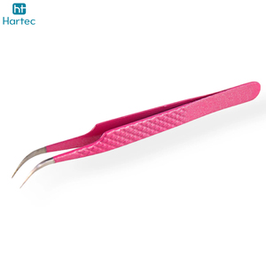 Wholesale Custom Logo Pink Textured Lash Tweezers Set High Precision Stainless Steel 90 Degree Volume & Isolation Tweezers - Product Image 4