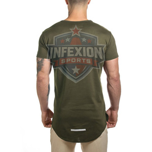 Camiseta de Manga Corta para Hombre, Cuello Redondo, Color Verde Oliva, Corte Regular, Color Sólido, Estilo Casual, Tejido de Punto - Product Image 3