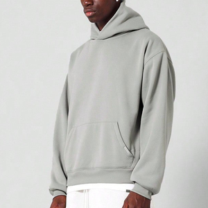Sweat à capuche pour homme avec logo personnalisé, 100% coton, épaules tombantes, impression personnalisée, streetwear, sweat à capuche surdimensionné et lourd pour homme - Product Image 2
