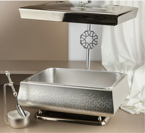 Modern Rectangle Metal Casserole <b>Food</b> Warmer with Glass-Embedded Stainless Steel Lid Insulated Hot Pot <b>Server</b> - Product Image 6