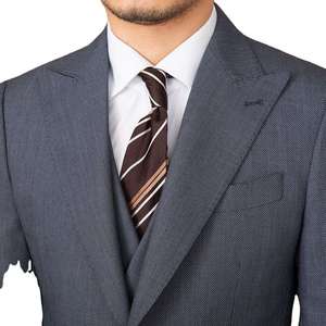 Costume d'affaires beige pour homme, simple boutonnage, col à revers, en laine et polyester, infroissable, coupe classique, style britannique - Product Image 5