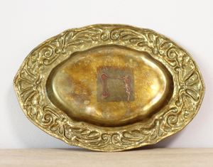 Luxury Golden <b>Metal</b> Charger Plate with Embossed Pattern Decorative <b>Grid</b> Texture Underplate for Wedding Event Table setting - Product Image 5