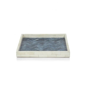 High Quality Modern Luxury Indian Handcrafted Resin Inlay Wooden Storage Square Tray Tableware Living Room <b>Bedding</b> Restaurants - Product Image 3