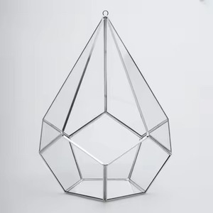 Designer Living Metal Terrarium Glass Planter Stylish Indoor Plant Holder Geometric Home Decor - Product Image 5