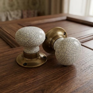 Ceramic Round Cabinet Knobs with Bronze Base Modern Design for Home Office Furniture Handles Multi-Room Use - Product Image 3