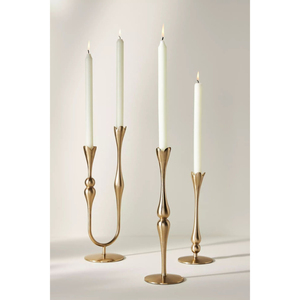 Classic Brass <b>Candlestick</b> <b>Holder</b> with Bow Design for Home Decoration Durable Metal Taper Candle Stand Wedding Decor - Product Image 3