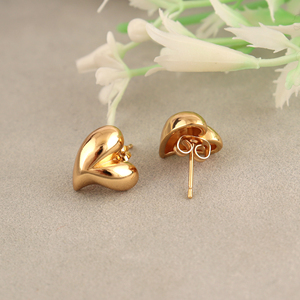 Wholesale minimalist jewelry 18k gold plated love heart stud <b>earrings</b> trendy simple for women girls anti tarnish dainty studs - Product Image 4