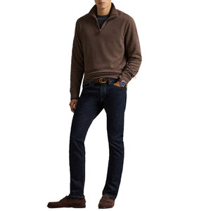 Sudadera 100% Algodón para Hombre, Manga Raglán, Marrón, Cierre de Cremallera de 1/4, Tejido de Punto 300g, Cuello Redondo, Logotipo Bordado, Corte Holgado, para Invierno - Product Image 2