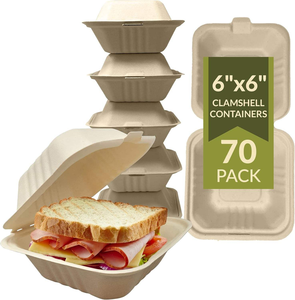Compostable Divided Lunch Box Food <b>Packaging</b> Solution for Restaurants Cafes Catering and Takeaway Services - Product Image 1