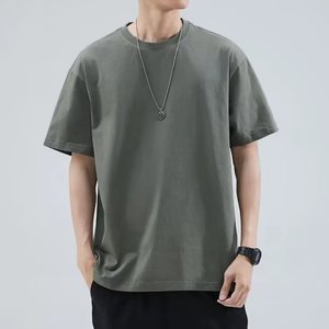 T-shirt blanc pour homme, coupe ample, grande taille, avec logo personnalisé brodé ou imprimé, idéal pour l'été – Vêtements de marque pour homme - Product Image 2