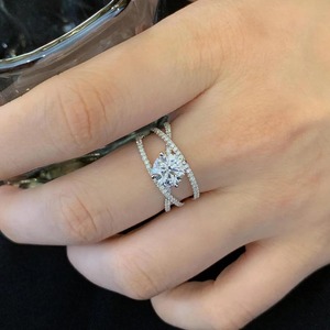 Round 2.00tcw Lab Diamond <b>Ring</b> Triple Wave Band with VVS Clarity & IGI Certified from <b>Indian</b> Supplier & Manufacturer - Product Image 5