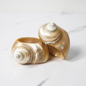 Unique <b>centre</b> <b>pieces</b> wedding decoration oceanic polished seashell napkin ring for dinner <b>table</b> decor - Product Image 6