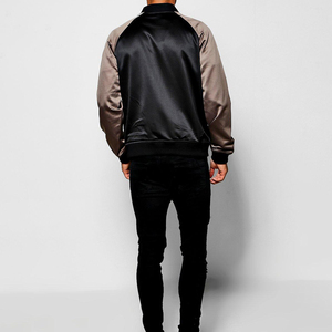 Satin Jackets High Quality Cheap Price <b>Warm</b> Button Custom Men Wholesale Satin Varsity Jacket For Men - Product Image 2