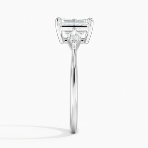 BOJ Ring 0116 Emerald Cut 925 Silver Luxe Cometa Three <b>Stone</b> Solitaire Diamond Ring 2ct D Color VVS1 Moissanite GRA Certified - Product Image 3