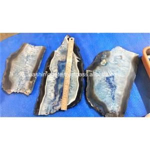 Plateau de pierre d'agate bleue plateau de service de bord naturel pierres naturelles cristal artisanat roches minéraux pierres précieuses plateau - Product Image 1