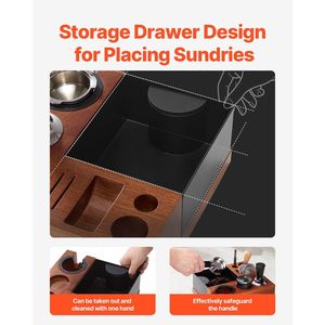 Stazione di pressing Espresso a fessura staccabile 51-58mm strumento di stoccaggio e organizzazione per la casa in legno - Product Image 4