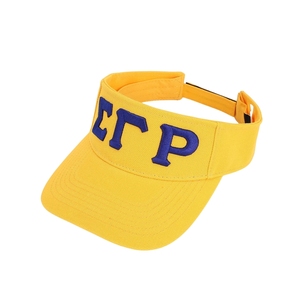 หมวกปีกโค้งปักตัวอักษรสีน้ำเงิน SGRHO สีทอง สีเหลือง สีน้ำเงินรอยัล ปักตัวอักษรภาษากรีก หมวกกันแดดสำหรับชมรมนักเรียนหญิง ปรับขนาดได้ เหมาะสำหรับกีฬาในวิทยาลัย - Product Image 5