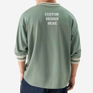 Camisetas Extra Grandes de Alta Calidad para Hombre, 100% Algodón, Logotipo Personalizado, Manga Larga, Color Sólido, Impresión por Sublimación Personalizada, Transpirables - Product Image 5