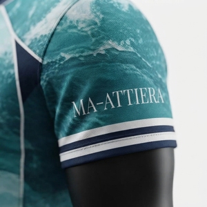Camiseta Deportiva Personalizada de Fútbol Americano con Diseño de Olas Oceánicas, Uniforme de Equipo Sublimado, Ropa Deportiva, Camiseta Atlética, Venta al Por Mayor Profesional - Product Image 6