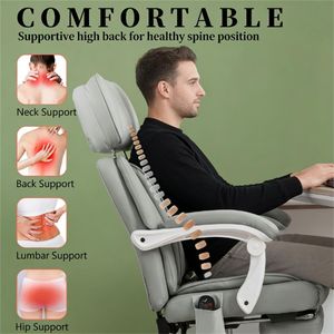 Sedia da Ufficio Grigio Chiaro con Funzione Massaggio per Lavoro al Computer - Product Image 4