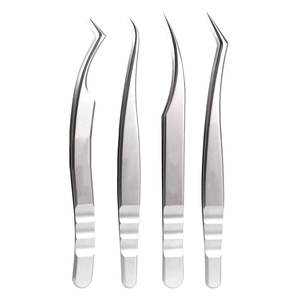 แหนบต่อขนตาแบบมืออาชีพ ป้องกันไฟฟ้าสถิตย์ ชุดแหนบวอลลุ่ม 4 ชิ้น ทำจากสแตนเลส ป้องกันการลื่น ชุดอุปกรณ์แต่งหน้า - Product Image 1