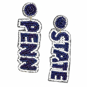 Penn State Collegiate Jewelry Pendientes de gota de declaración ligeros hechos a mano con cuentas de semillas Respaldo de tela para mujeres - Product Image 1
