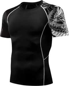 Camiseta de compresión para hombre a precio económico, transpirable, sostenible, servicio OEM ODM, camiseta de compresión para MMA BJJ, precio al por mayor personalizado - Product Image 1