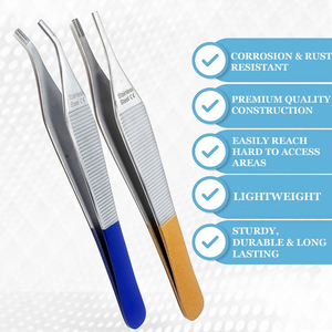 ชุดคีมผ่าตัดอัดสัน 2 ชิ้น คุณภาพพรีเมียม เกรดทางการแพทย์ ทำจากเหล็กกล้าไร้สนิม 11 นิ้ว แบบตรงและแบบโค้ง พร้อมรหัสสี  แบบใช้มือ สีน้ำตาล - Product Image 4