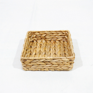 Trending <b>Square</b> Natural Water Hyacinth Storage <b>Basket</b> Rustic Eco-Friendly Sundries Organizer - Product Image 6