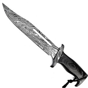 Couteau Bowie Damas Fait Main Personnalisé, Couteau de Chasse, Lame Fixe, Support OEM, Étui en Cuir, Survie en Plein Air et Camping - Product Image 6