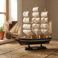 Bateau en bois nautique décoratif pour collection maritime, décoration de chambre côtière et aménagement sur le thème marin