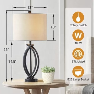 Eclipse Weave Metal Table Lamp with Interlocking Iron Base Premium Linen <b>Drum</b> <b>Shade</b> Warm Ambient <b>Lighting</b> for Modern Homes - Product Image 4