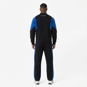 <b>Men</b> Color Block Crewneck Sweatshirt Sweatpants Set Black Blue Casual Streetwear Matching Clothes Custom Logo - Product Image 2